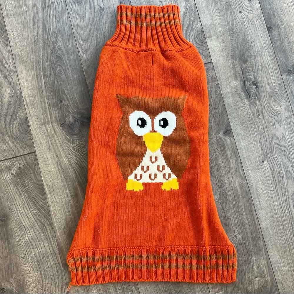 Orange Owl Dog Sweater (24”)